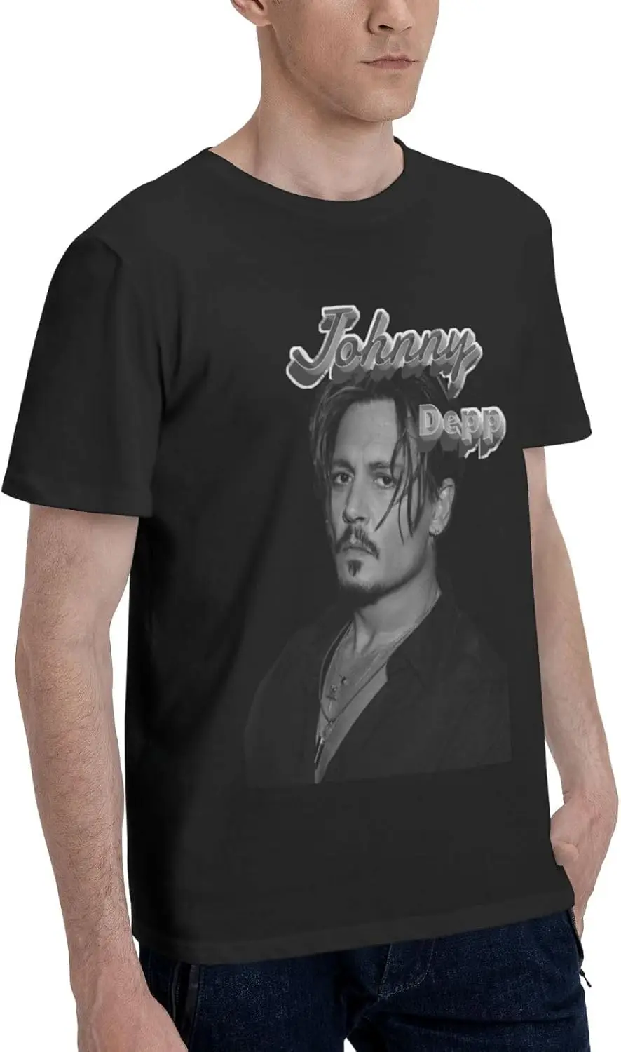 Johnny Depp T Shirt Men's Summer Short Sleeve T-Shirt Crewneck Casual Tee