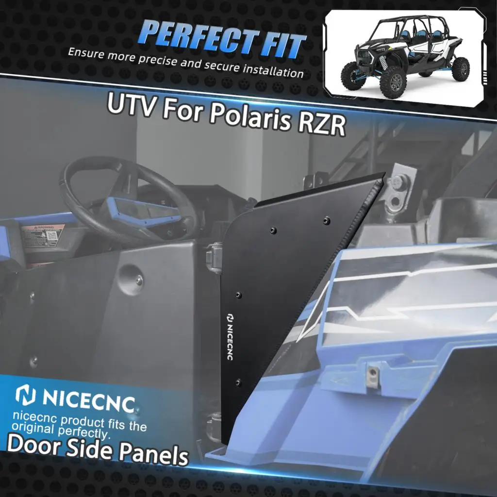 

For Polaris RZR XP Turbo UTV Door Side Panels Plate Cover For Polaris XP 1000 4 2014-2023 RZR 900 S S4 UTV Accessories Aluminum