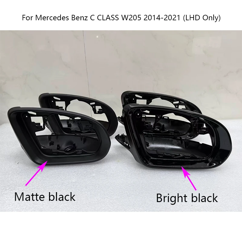 

Накладка на рамку заднего зеркала автомобиля, матовая или ярко-черная для Mercedes-Benz C Class W205 2015-2021, только с левым рулем