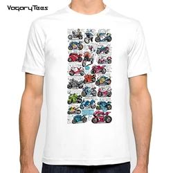 Summer Men Short Sleeve Vintage manga Motorbike T-Shirt Harajuku Drive The Classic Motorcycle Casual Streetwear Tops Boy Tees