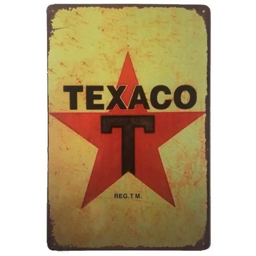 Texaco Metal Tin Sign  Petrol Oil Shed Garage Man Cave 30cmx20cm - New --Tin Sign