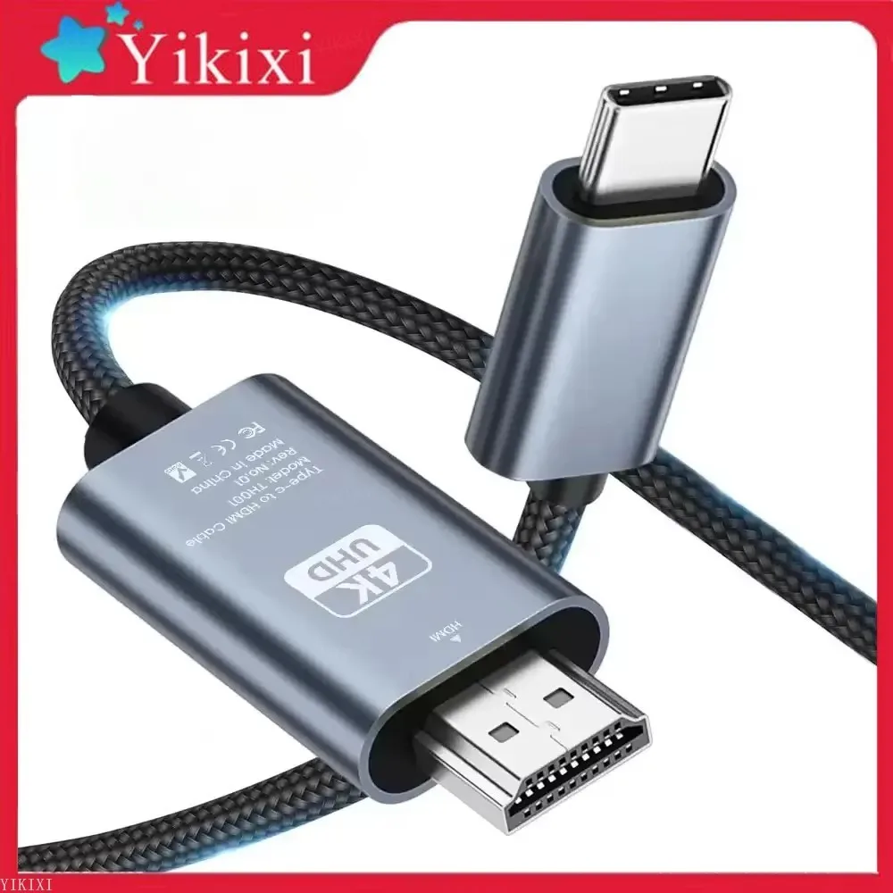 

30Hz HD 4K Type C to HDMI-compatible Adapter USB 3.1 HUB HDTV Converter Cable for iPhone 15 for PC MacBook iPad Samsung Laptop