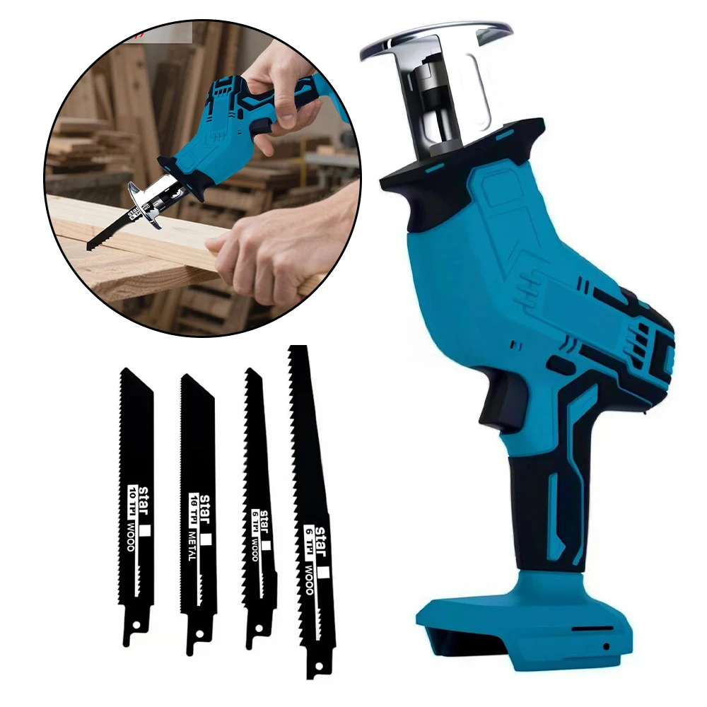 

Cordless Electric Reciprocating Saw Wood Metal Cutting Saw Lithium Battery Saber Saw Portable Saw Power Tool For Makita