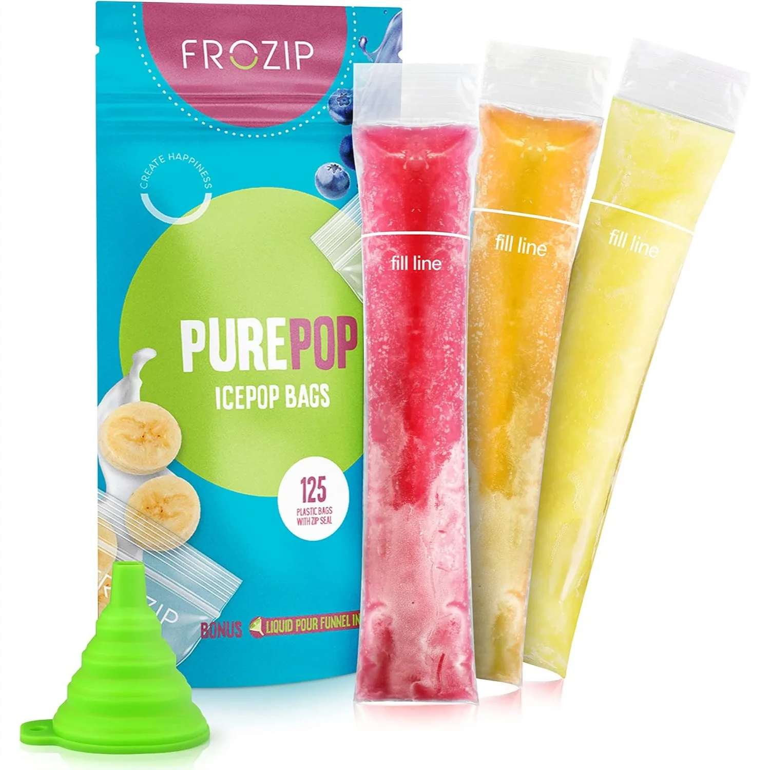 

125 Disposable Ice Popsicle Mold Bags, BPA Free Freezer Tubes with Zip Seals, Healthy Snacks Yogurt Sticks Juice Smoothies,