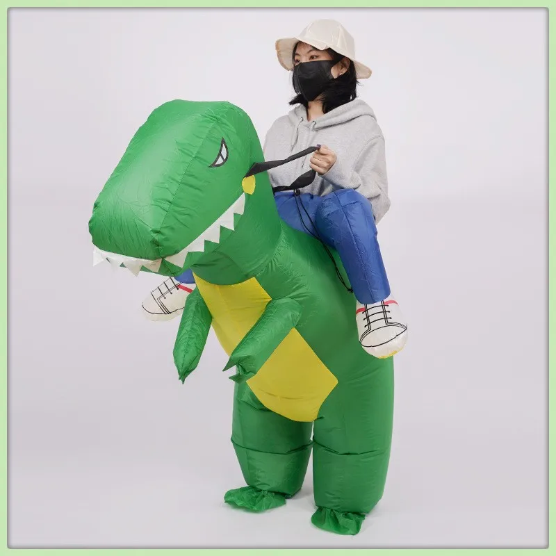 Iatable Dinosaur Suit Kinderen Volwassenen Halloween Kostuum Cartoon Prestaties Outfit Interactieve Dinosaur Ride voor kinderen