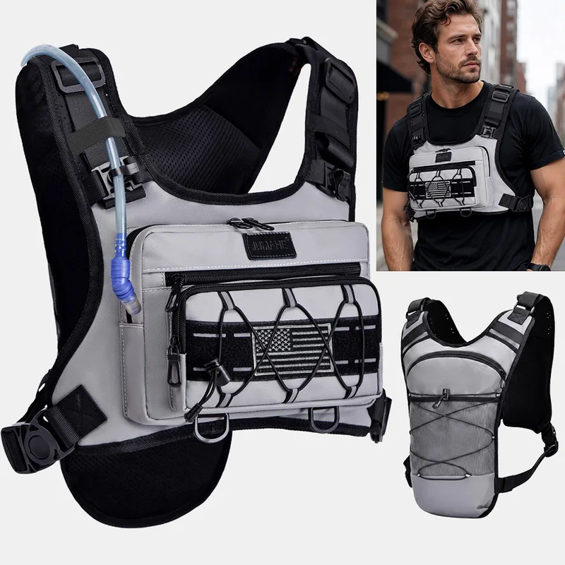 Casual Cycling Vest, Hiking Vest, Men's Chest Pack, Workwear Backpack, Running and Fitness Bag, Outdoor Gear