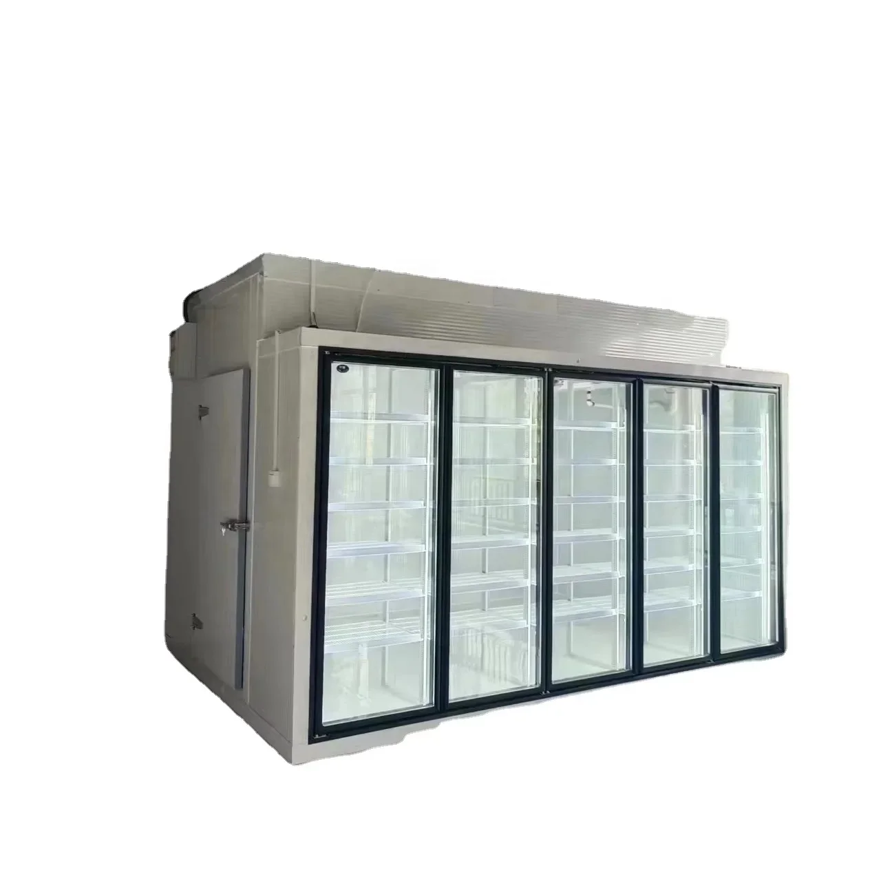 Display cold room commercial walk in cooler with glass door