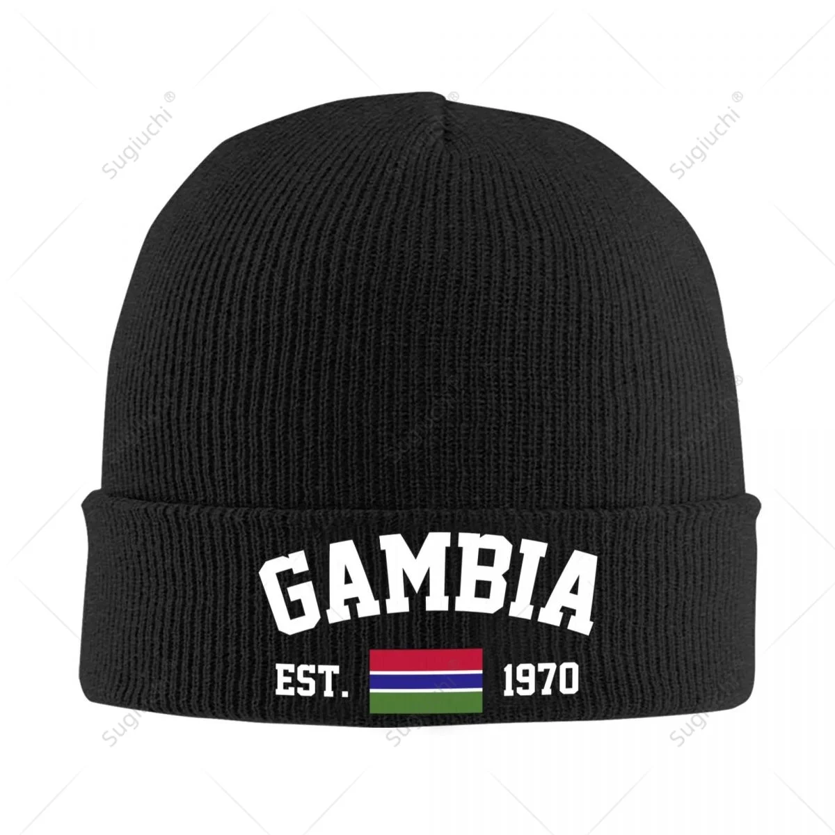 Unisex Gambia EST.1970 Knitted Hat For Men Women Boys Winter Autumn Beanie Cap Warm Bonnet