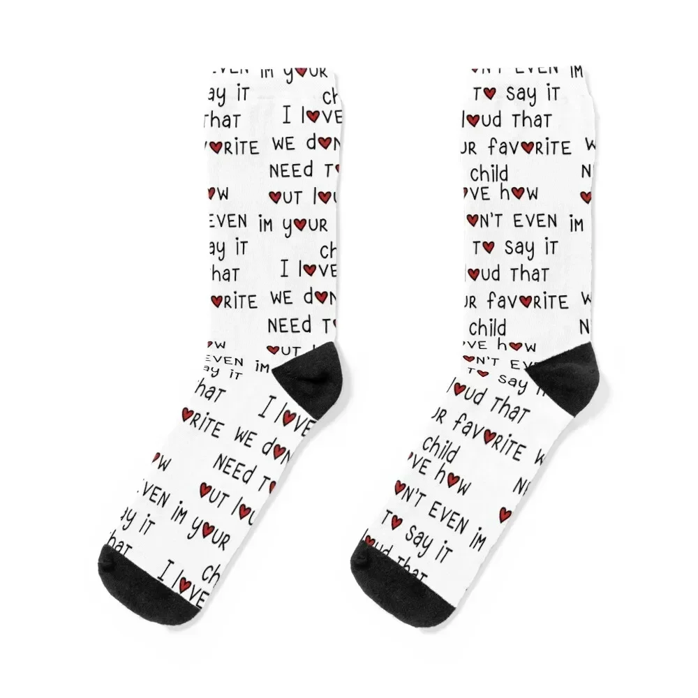 I love how we don't even need to say it out loud that im your favorite child Socks cartoon Novelties floral Boy Socks Women's