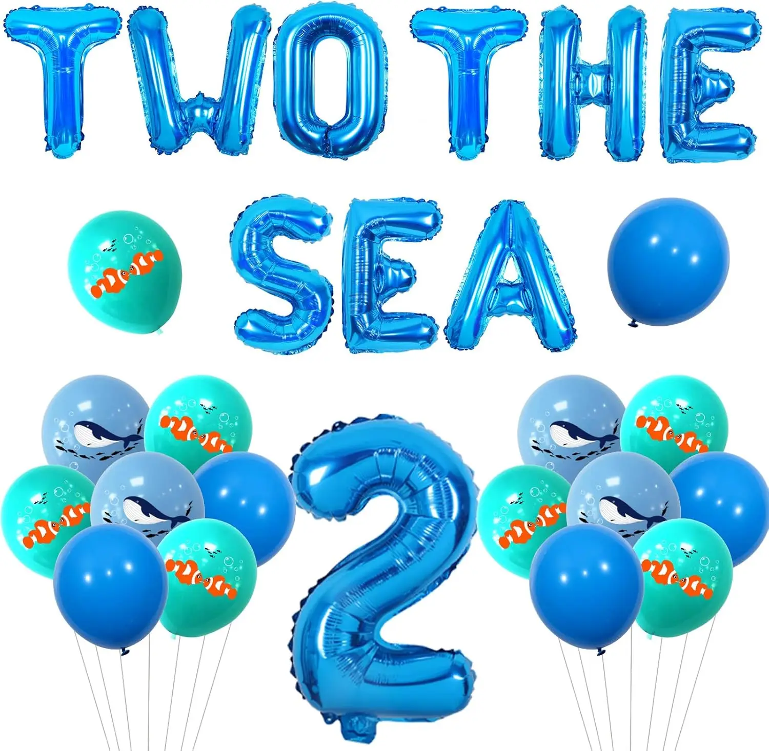 

Joymemo Two The Sea Birthday Decor Two The Sea Banner Balloon Crab Shark Seahorse Octopus Balloon Ocean Theme Birthday Supplies