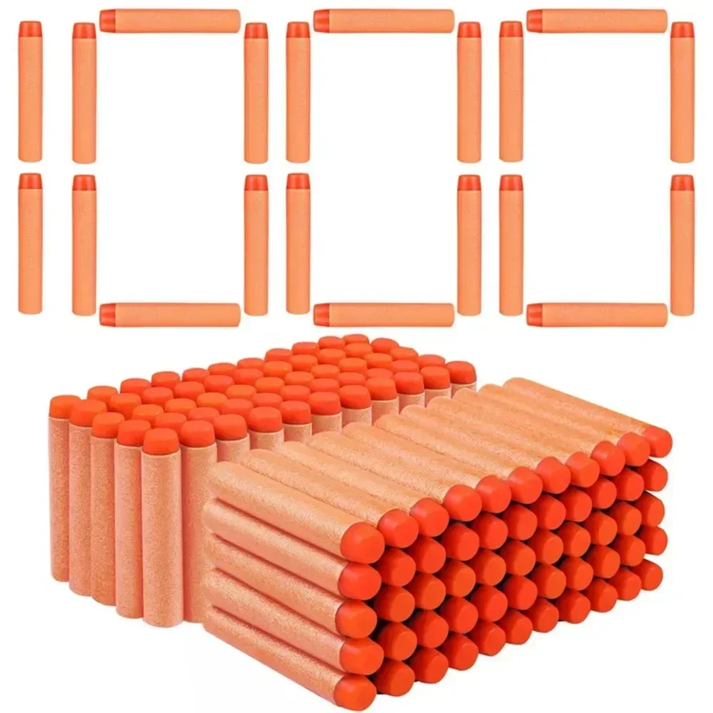 

1000-50pcs W9-Orange Solid Round Head Bullets 7.2cm for Nerf Series Blasters Refill Darts Kids Toy Gun Accessories