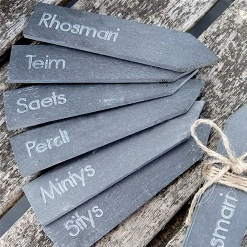 A25F-Slate Plant Label Markers Garden Labels Tags For Vegetable Or Herb 15X2cm, 30 Pcs