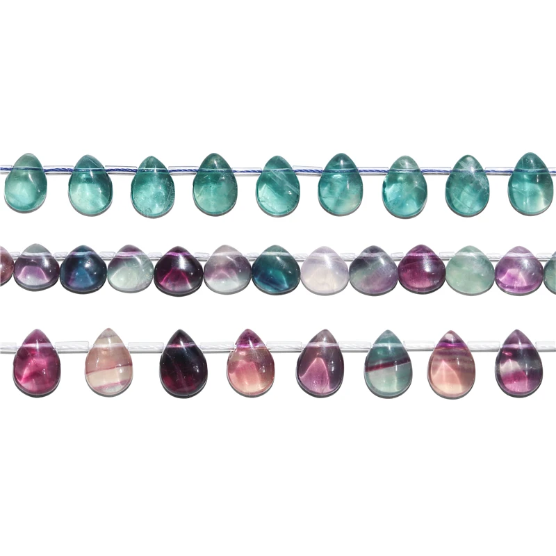 

Natural Stone 7A Fluorite Flat Drop Beads For Jewelry Making Diy Bracelet Necklace Pendant