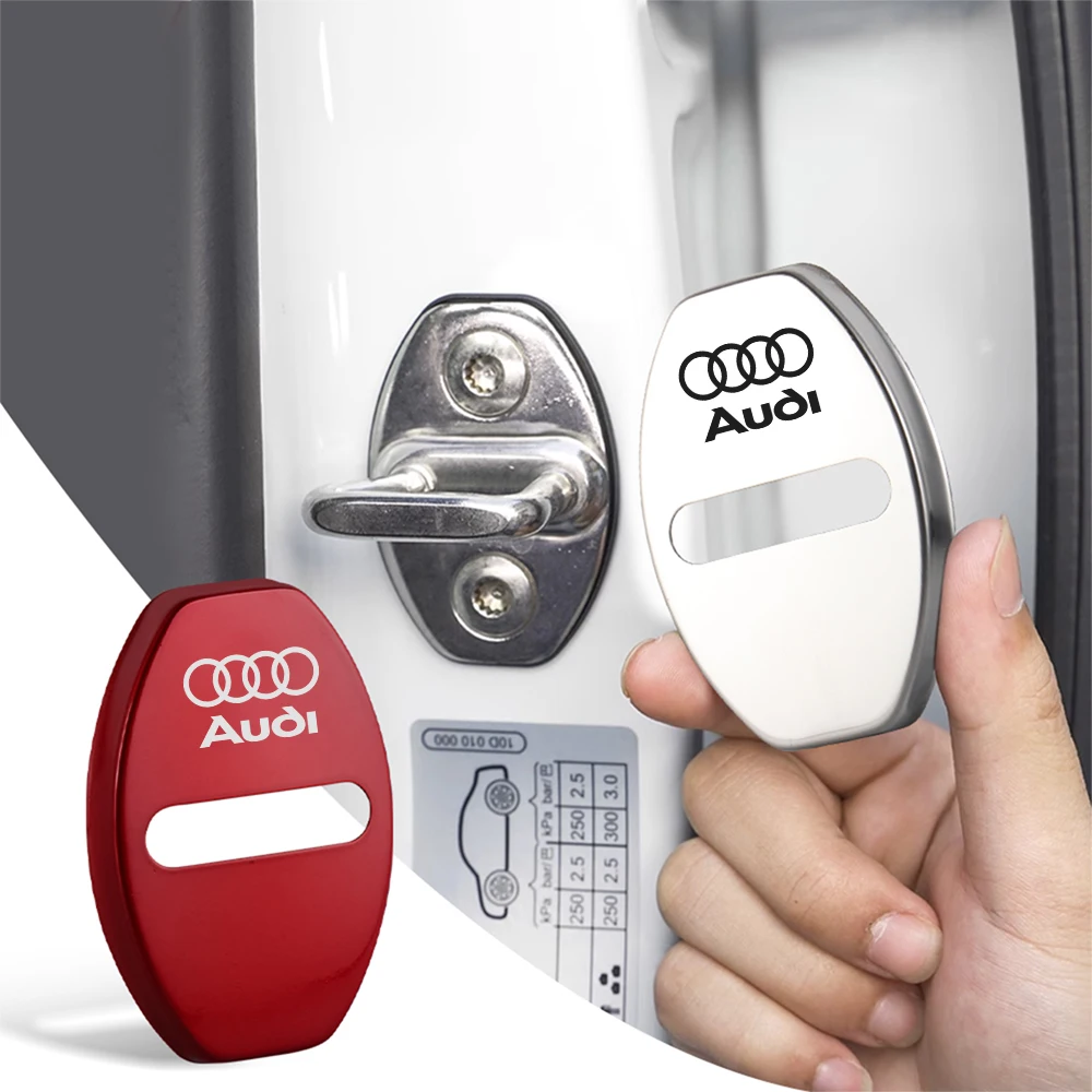 Image of 4Pcs Metall Auto Türschloss Dekoration Schützen Abdeckung Für Audi Sline A1 A2 A3 A4 A4L P 8V 8L RS RS3 RS4 RS5 RS6 S1 S2 S3 S4 S5 S6 S7