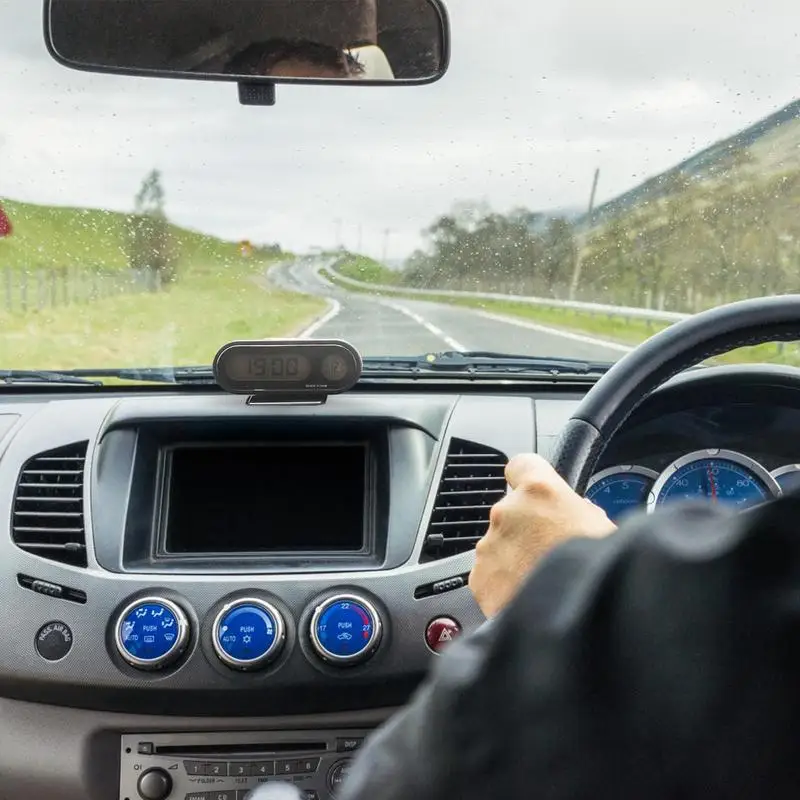 Reloj Digital de temperatura para salpicadero de coche, reloj de temperatura y humedad, termógrafo para coche, accesorio para coche, termógrafo para coche