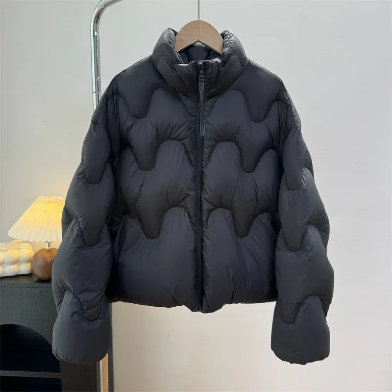 Winter New Women's Down Jacket Loose Commuting Stand Up Collar Puff Jacket