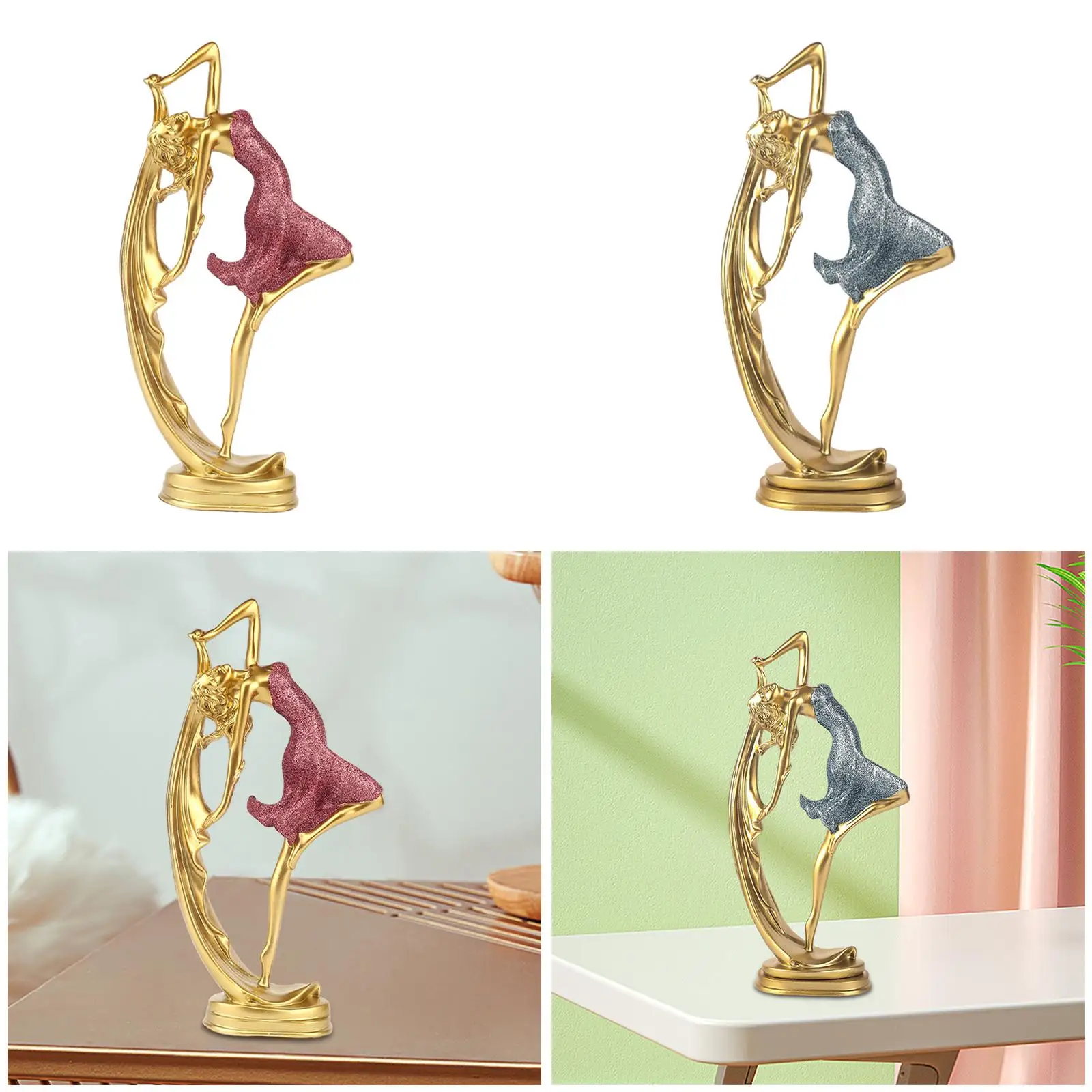 Ballet Dancing Girl Statue Decorative Adornment Ideal Gift Crafts Home Decor for Bedroom Wedding Room TV Cabinets Shelf Entrance