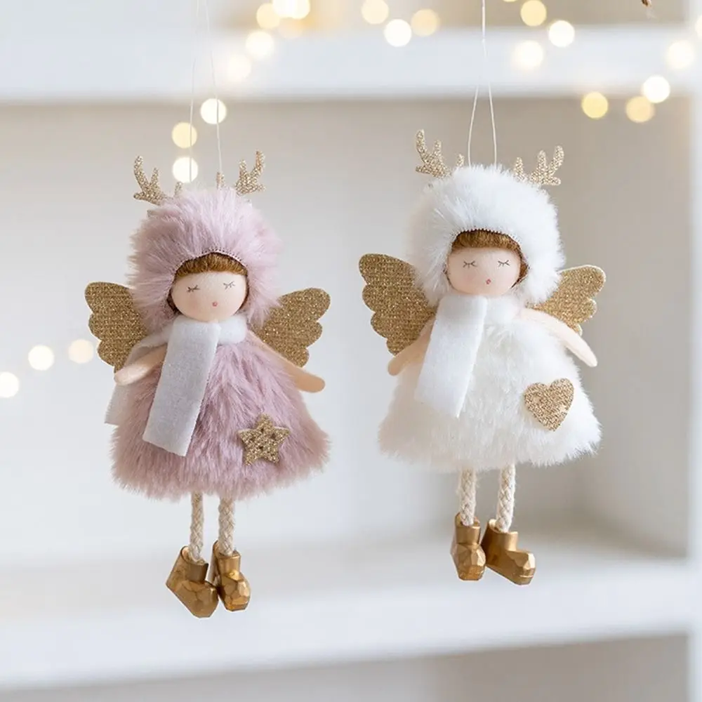 Angel Girl Christmas Angel Doll Drop Ornaments ciondolo appeso peluche ciondolo regalo per feste vecchio pupazzo di neve ciondolo albero di natale