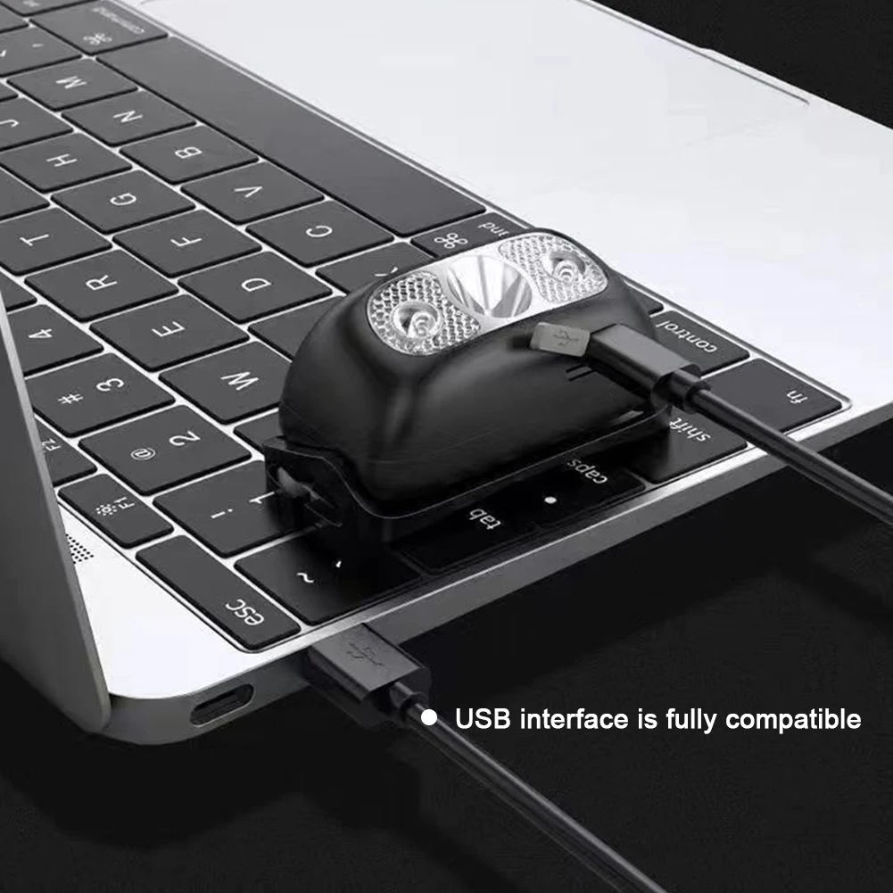 Mini Wiederaufladbare Smart Sensor Scheinwerfer Angeln Camping USB Kopf Taschenlampe COB LED Kopf Licht Taschenlampe Scheinwerfer Front Laterne – Detail 4