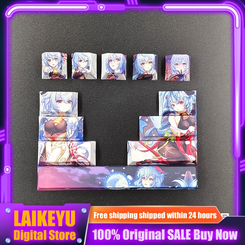 12-Key Anime Character Theme Keycap Mechanical Keyboard Cherry PBT Custom Cute Keycap Cross Axis PC Gaming Keyboard Gift Collect