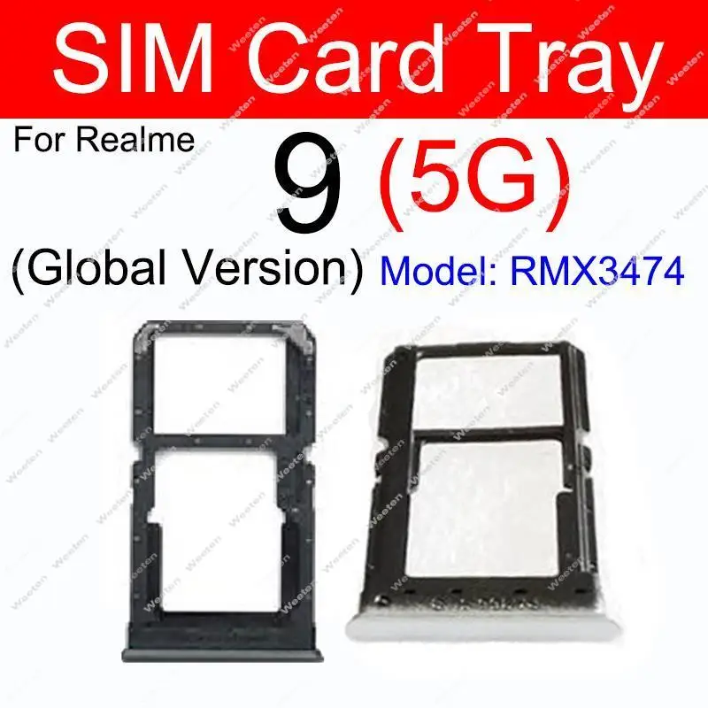 Sim Card Tray For Realme 9 9 Pro 9i 4G 5G Dual SIM Card Slot Holder   Card Adapter Replacement Reapir Parts