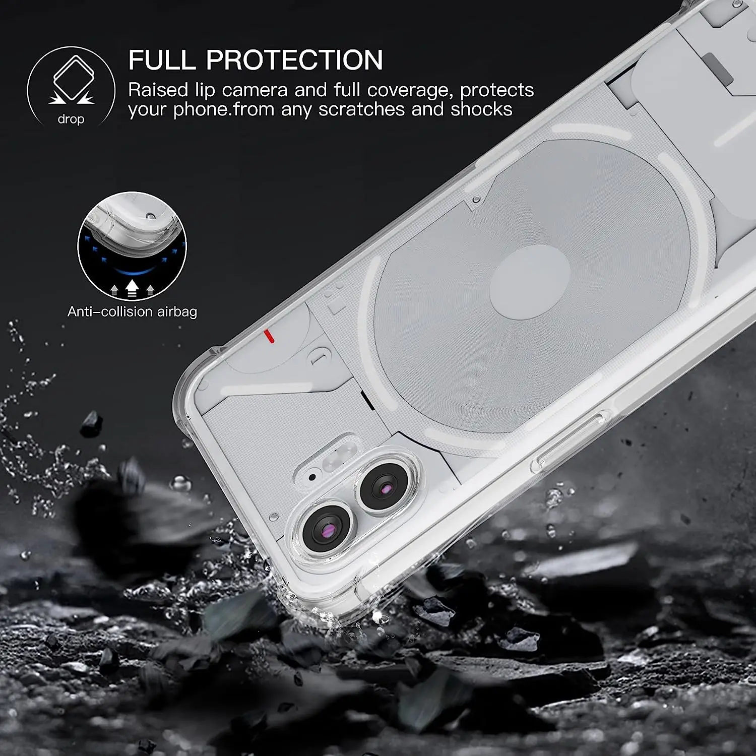 حافظة شفافة سميكة مضادة للصدمات لهاتف لا شيء 1 2 2A Plus 3A Pro Nothing CMF Phone 1 2 3 2a 3a Pro حافظة ناعمة