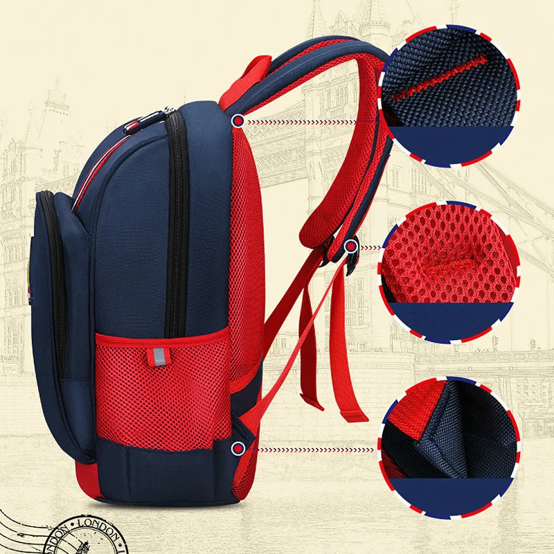 Mochila Escolar de estilo inglés para estudiantes y niños, morral Escolar impermeable para niños