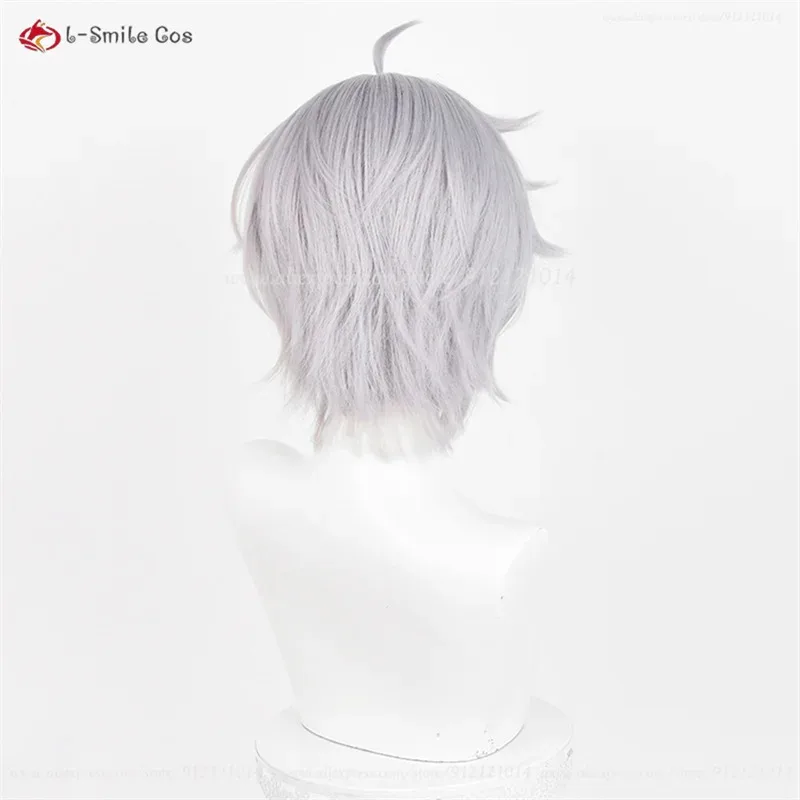 Peluca Moze Cosplay 30cm peluca gris plateada Moze Anime Cosplay pelucas de Anime pelo sintético resistente al calor pelucas Unisex de Halloween