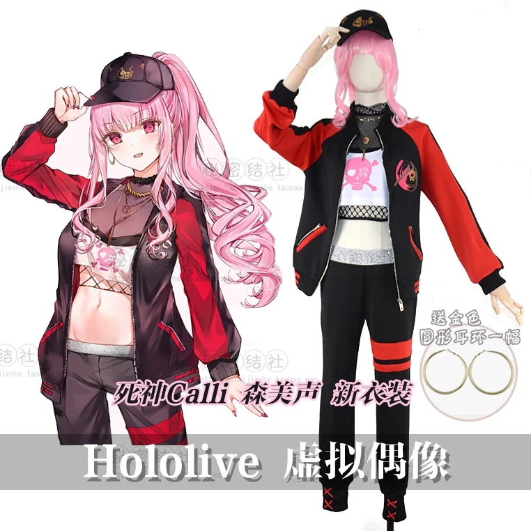 COS-KiKi Anime Vtuber Hololive Calli Mori Calliope New Clothes Game Suit Cosplay Costume Lovely Uniform Halloween Party Outfit