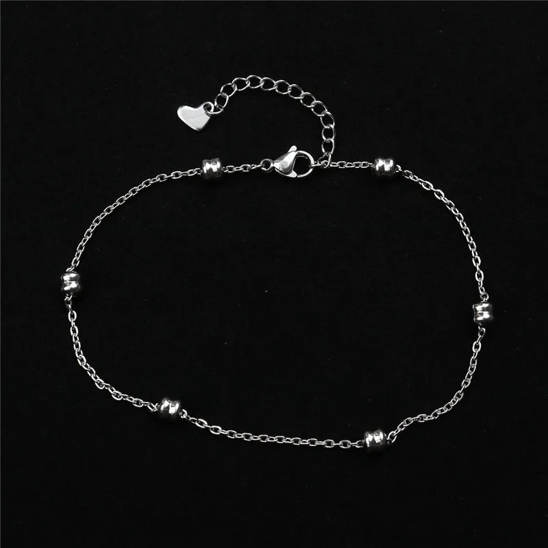 New Trendy Stainless Steel Anklet Gold Color Round Link Chains On Foot Barefoot Sandals Anklet Bracelet Women Summer - detail 15