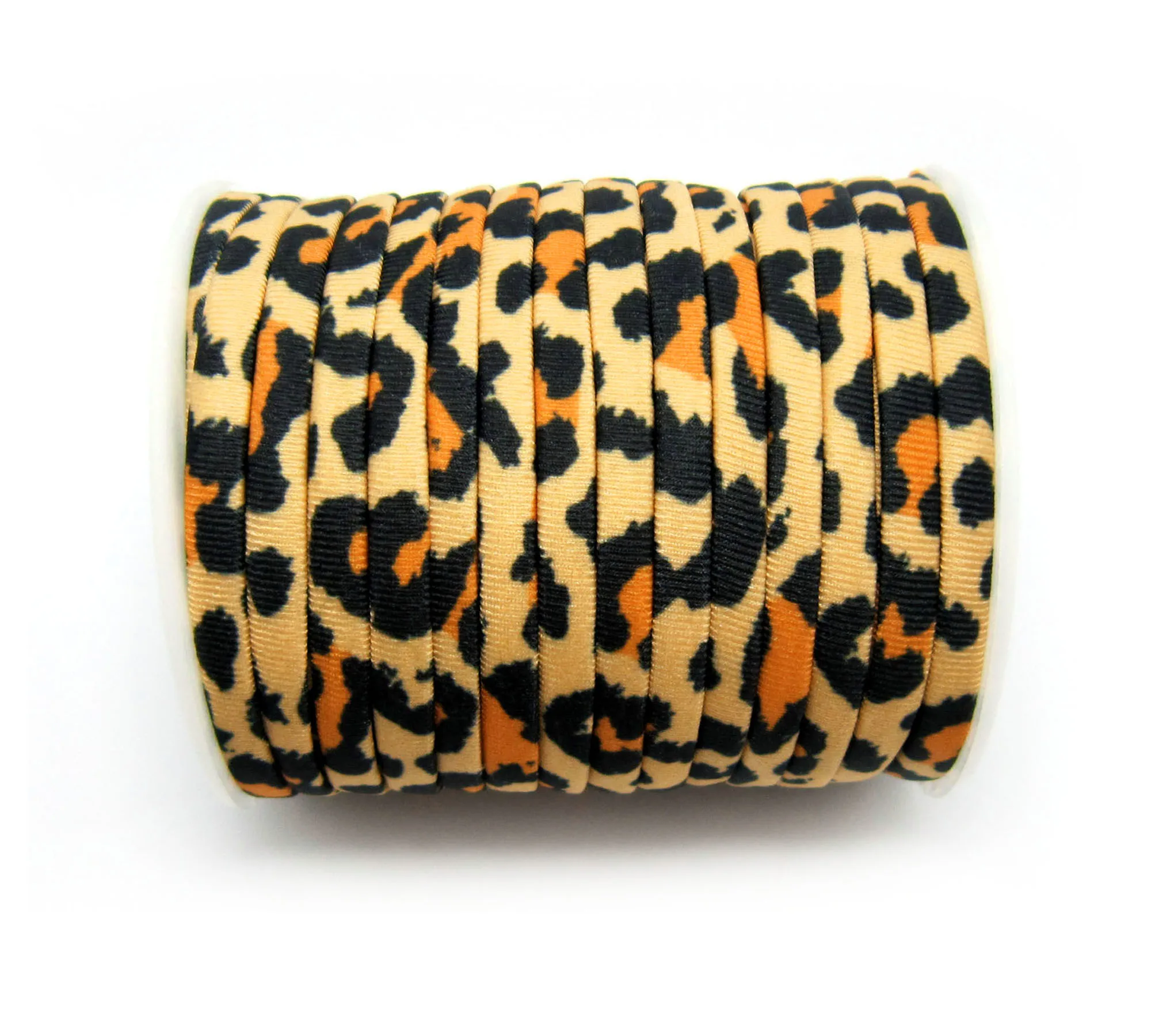 5mm Elastic cord, Light Leopard Lycra Cord, Stitched Elastic Fabric Strips, Swimwear & bikini, Jewelry Making