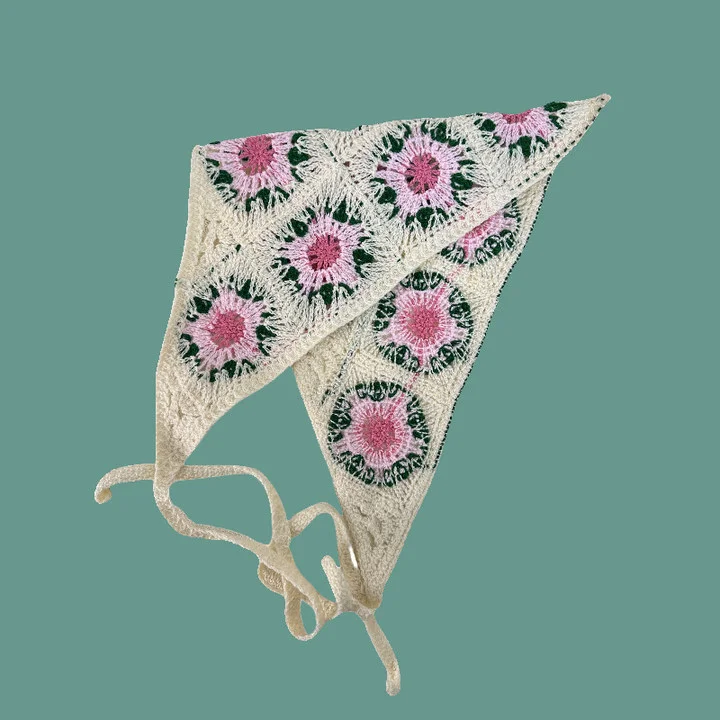 1/6 Stück Süßer Gestrickter Dreiecksschal Turban Stirnband für Frauen zum Tragen beim Ausgehen, Modisches Mädchen-Fotografie-Bandana Haarband – Detail 7