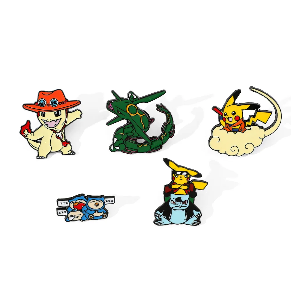

1 Set Cartoon Jindowin Pikachu Cowboy Hat Charmander Enamel Pin Metal Badge Jewelry Clothing Backpack Accessories Gift