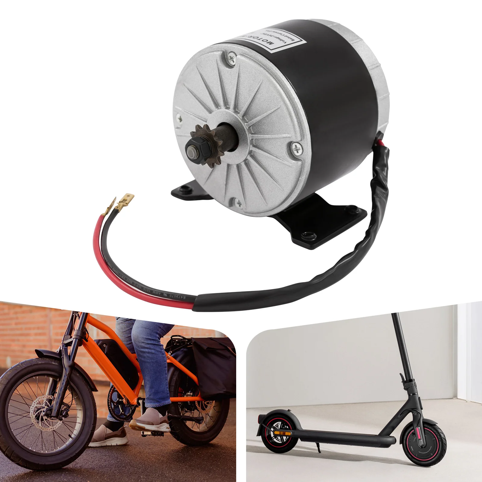 Motore elettrico spazzolato 350W 24V/36V MY1016 Motore a basso rumore a magnete permanente Coppia elevata 11 marce per generatore fai da te