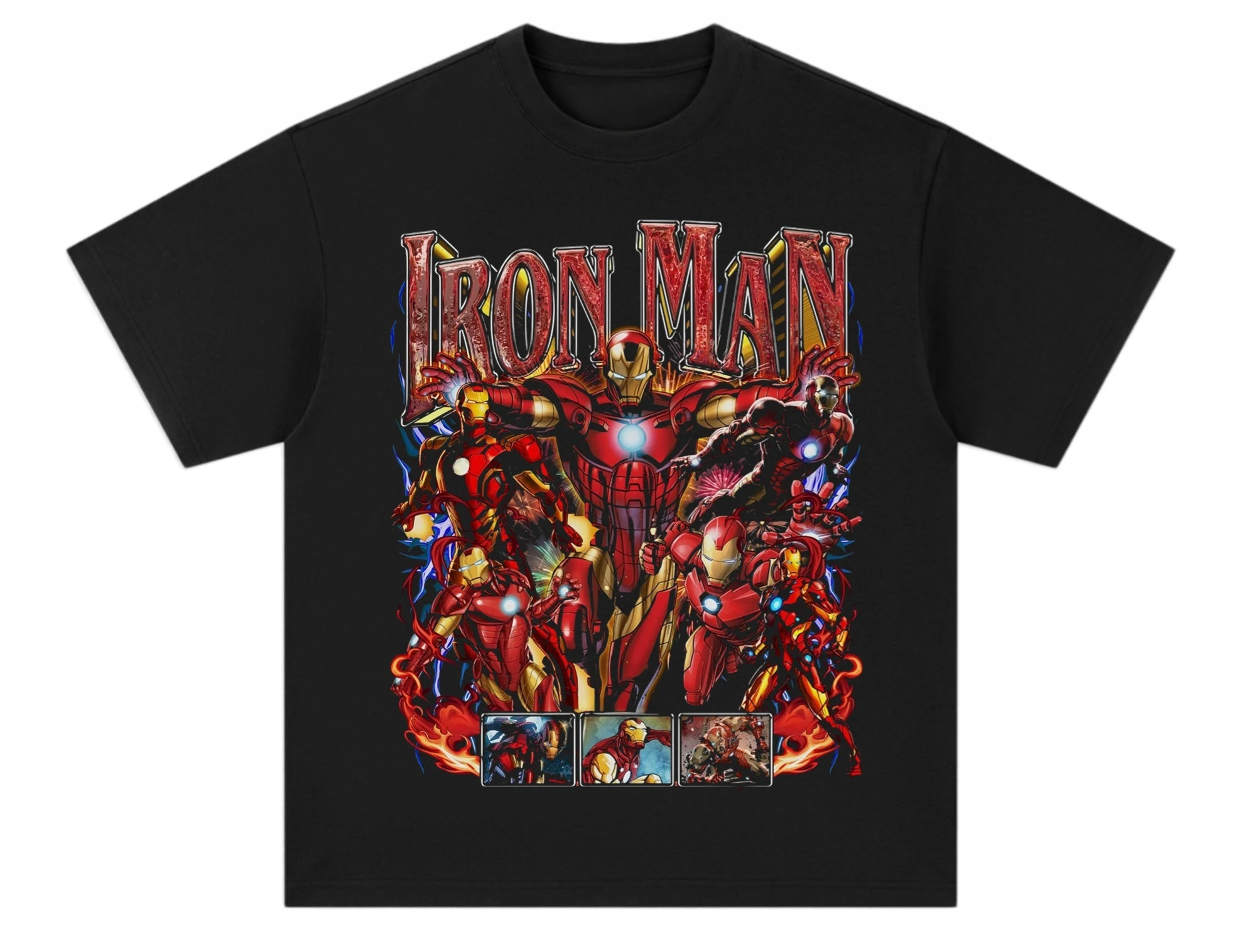 

Marvel Spider Man Wolverine Printed Short Sleeve Trendy Brand Pure Cotton Round Neck Men's and Women's Loose T-shirt