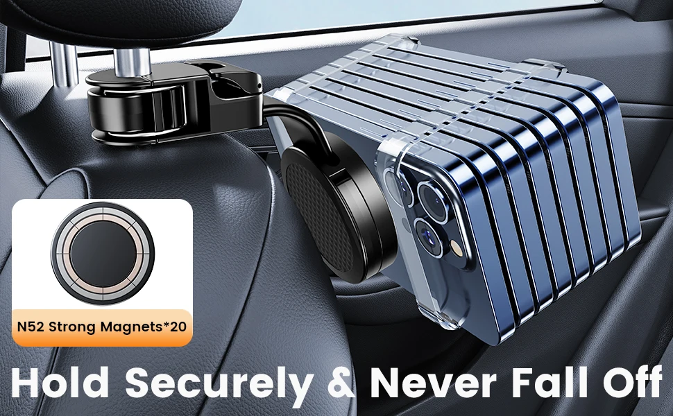 xuenair N52 strong magnets magnetic phone holder for car headrest backseat and securely hold