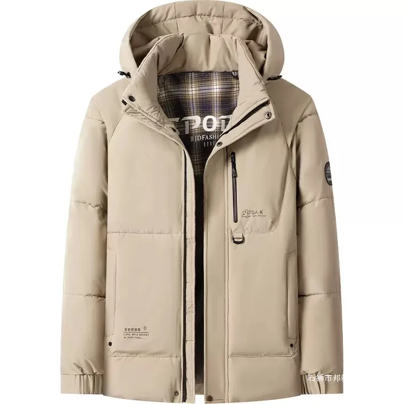 

Зимняя новая модная трендовая толстая теплая хлопковая куртка с капюшоном для мужчин, повседневная свободная спортивная куртка большого размера высокого качества