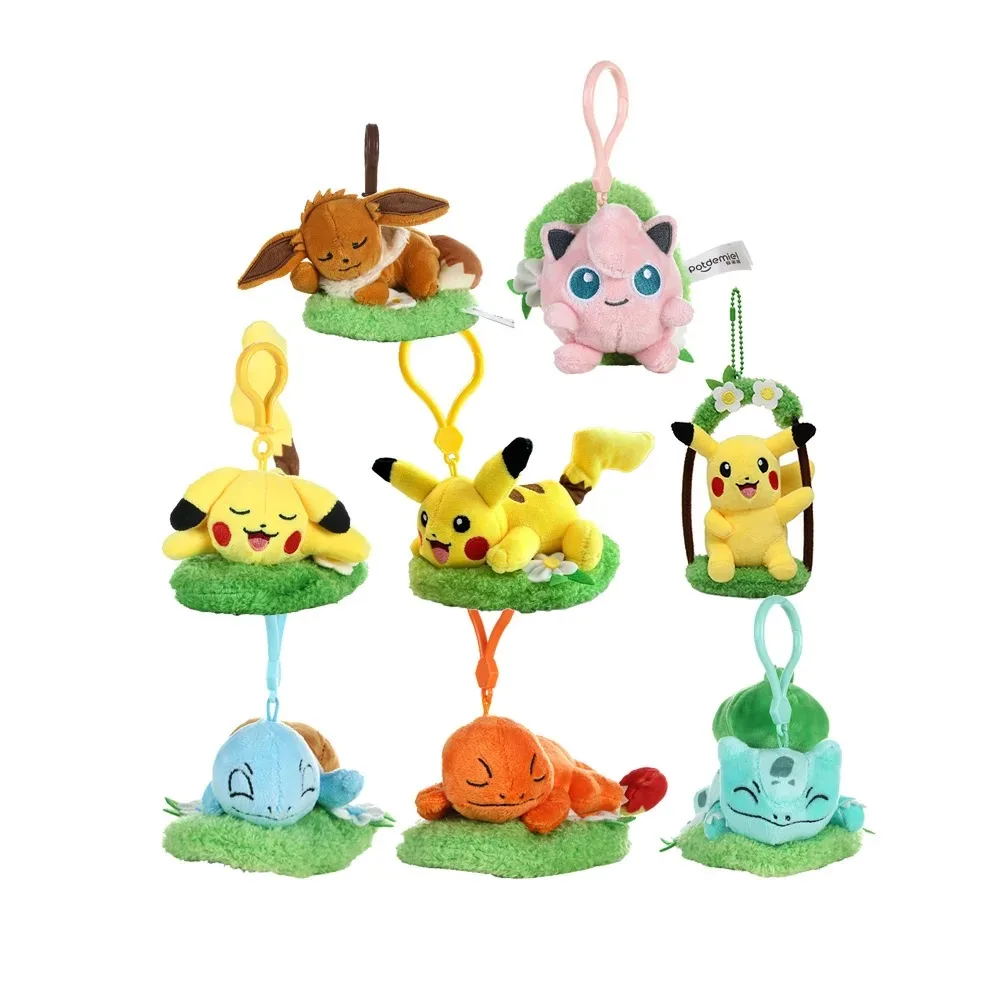 Anime Kawaii Pikachu Schlüsselanhänger Gengar Togepi Sprigatito Mew Jigglypuff Mimikyu Plüschtier Niedliche Plüsch-Schlüsselanhänger Puppen Anhänger Geschenke – Detail 4