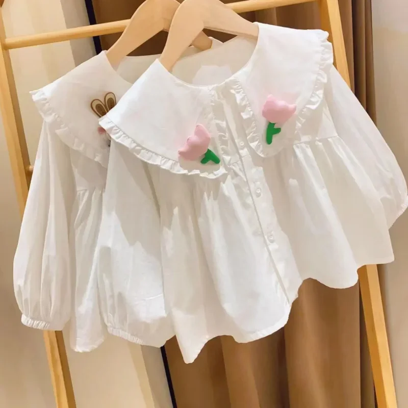 Chemise à Carreaux en Coton et Lin pour Fille, Vêtement à Manches sulf, Col Rabattu, Type Cardigan, pour Printemps