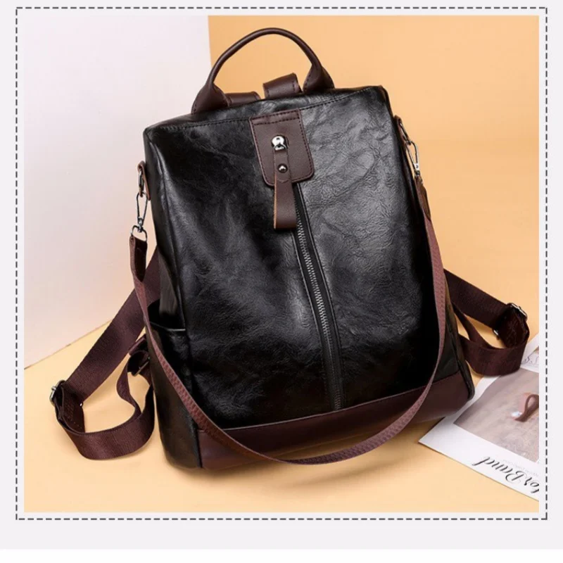 Women's Handbag Women's Shoulder Bag Fashion Purse Vintage Leather Bag Large Capacity Handbag Inclined Shoulder Bag Mom's Bag