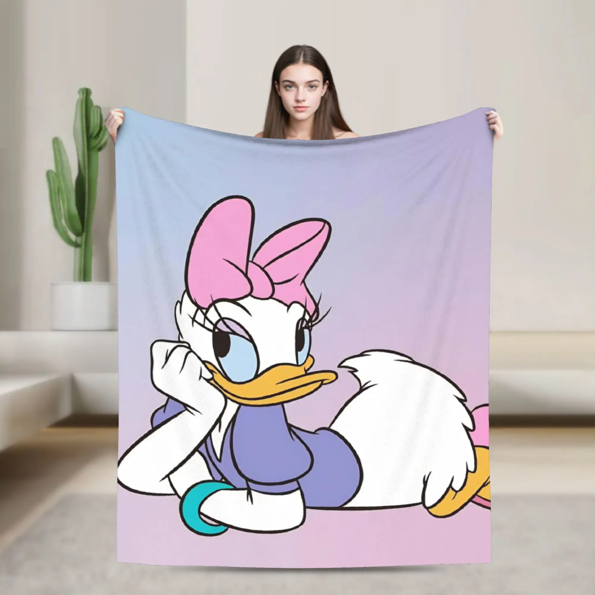 

Funny Cute Daisy Duck Merch Blanket Ultra Soft Throw Blankets for Bed 50x60 Inches Multiple Sizes Bedding Throws