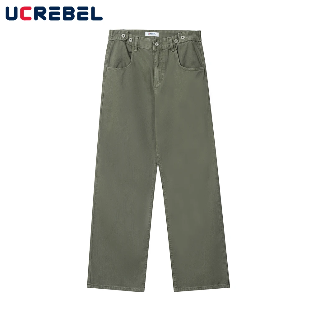 

Solid Color Casual Pants Mens Loose Straight-leg Pants Autumn Winter Streetwear Wide Leg Pants Men Trousers