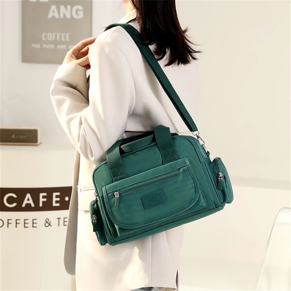 Bolso multifuncional De nailon De alta calidad para Mujer, bandolera De hombro a la moda, Color sólido, novedad De 2022