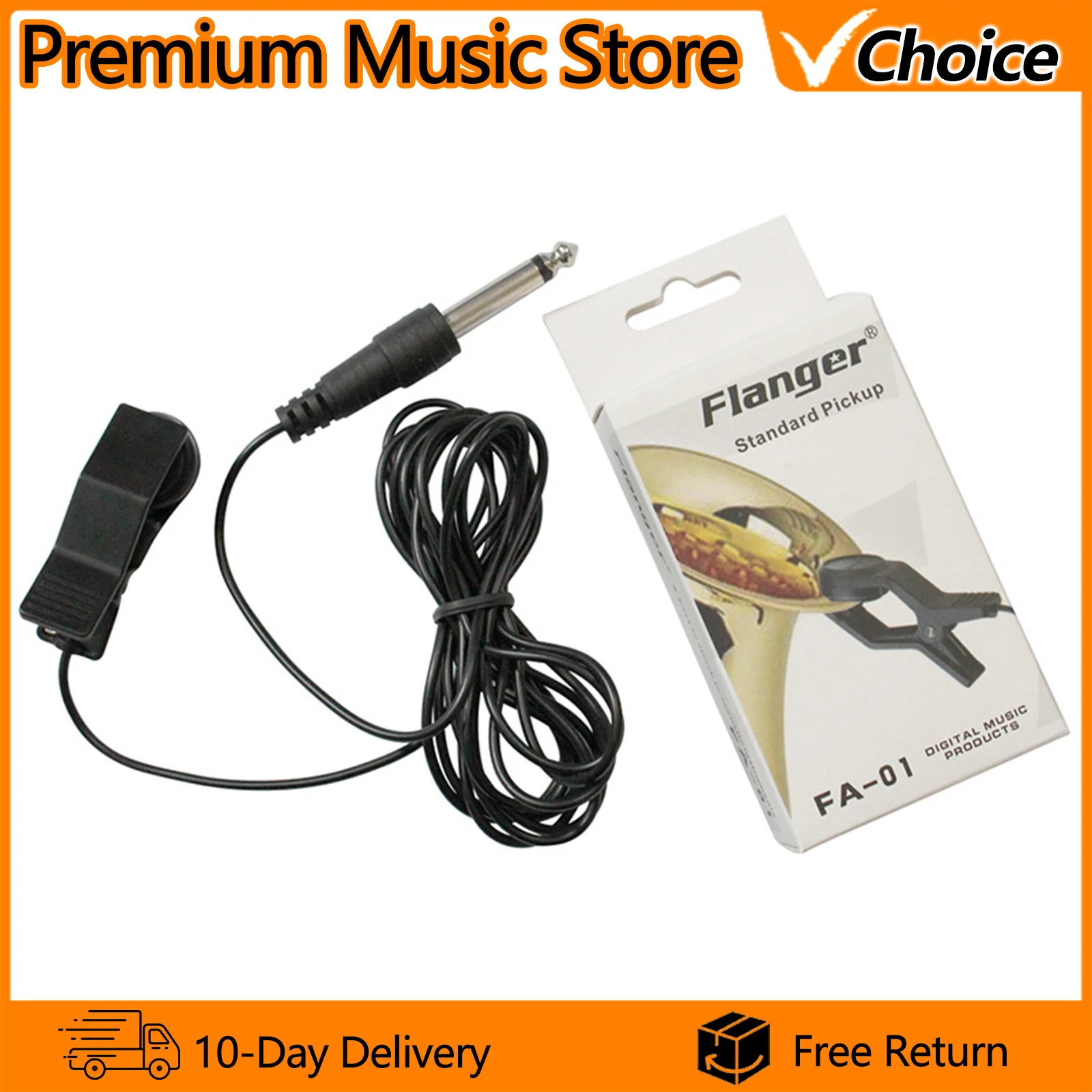 Flanger FA-01 Guitar Pickup Professional Clip On Microphone Guitar Accessories Pickup for Violin Banjo Mandolin Ukulele Sax view 5