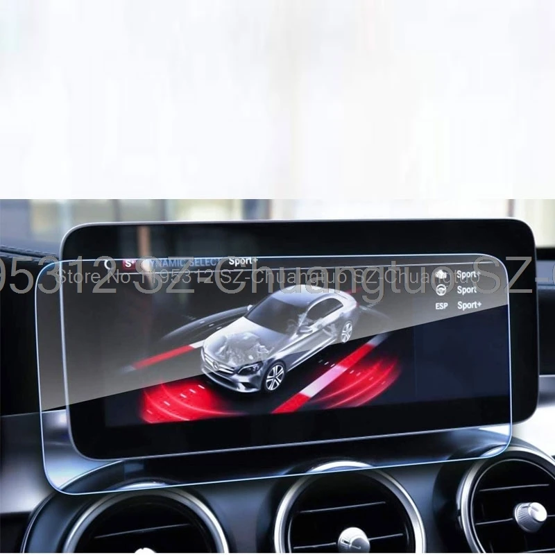 Ekran ze szkła hartowanego do samochodu Mercedes Benz GLC Class 250 300 X253 C253 2020 2021, 10,25 cala, folia nawigacyjna, akcesoria LCD — zdjęcie 4