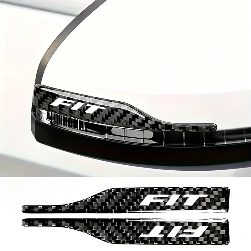 2-piece carbon fiber texture rearview mirror anti-collision strips, designed for Honda Fit, prevent collisions and scratches