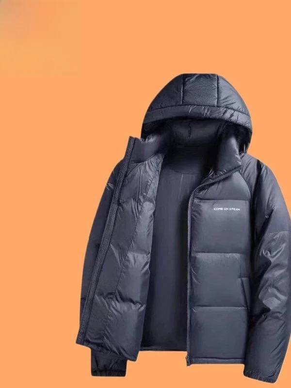 

Men's Winter ort Puffer Jaet Thiened Du down Hooded Coat Warm Cold Resistant Casual Bread Sle Outerwear