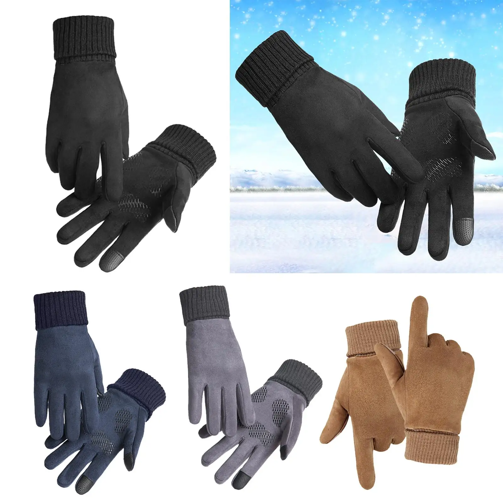 Winter Warm Gloves Soft Cycling Gloves Mens Outdoor Activities Driving