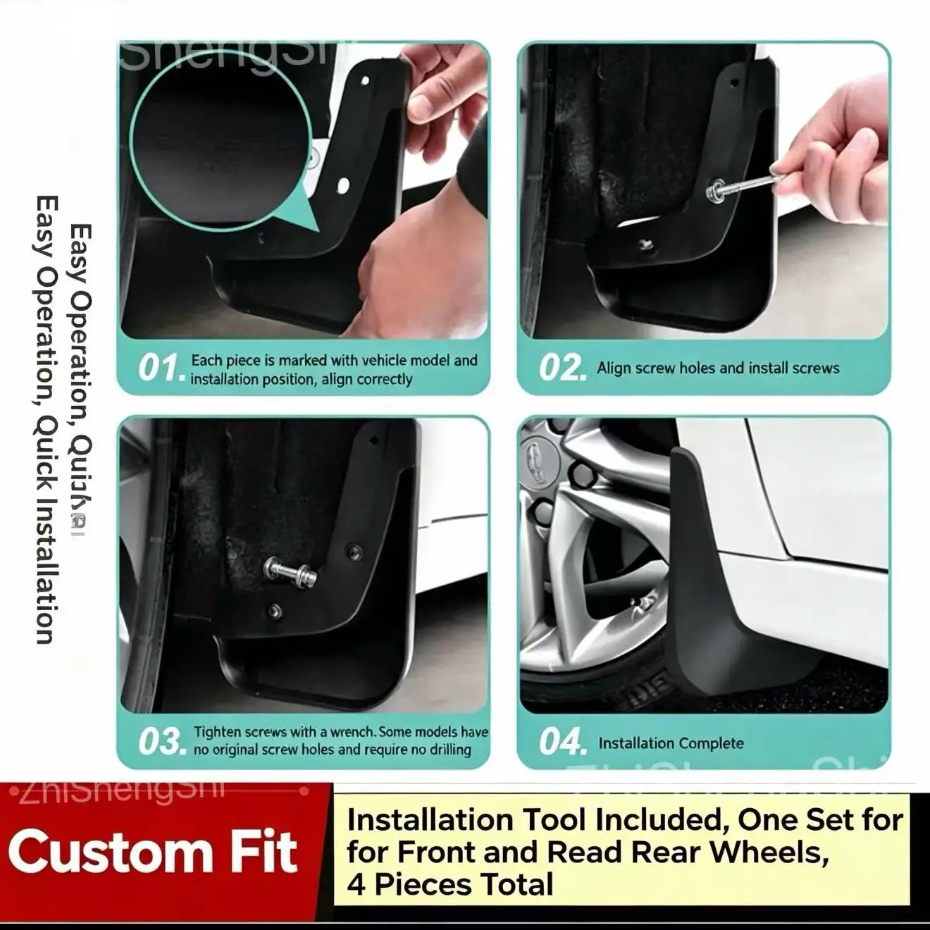 For Nissan Patrol Y61 2003-2011 Mud Flaps Heavy Duty Splash Guards Set of 4 Rugged Mudguards for Off-Road 4x4 SUV