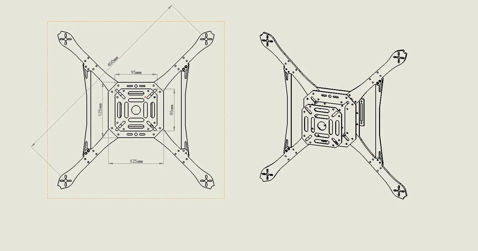 Rctosky Open Source New Smart Drone Frame 450MM Ardupilot Quadrotor Rack RC Multicopter Multi-Rotor With Landing Gear